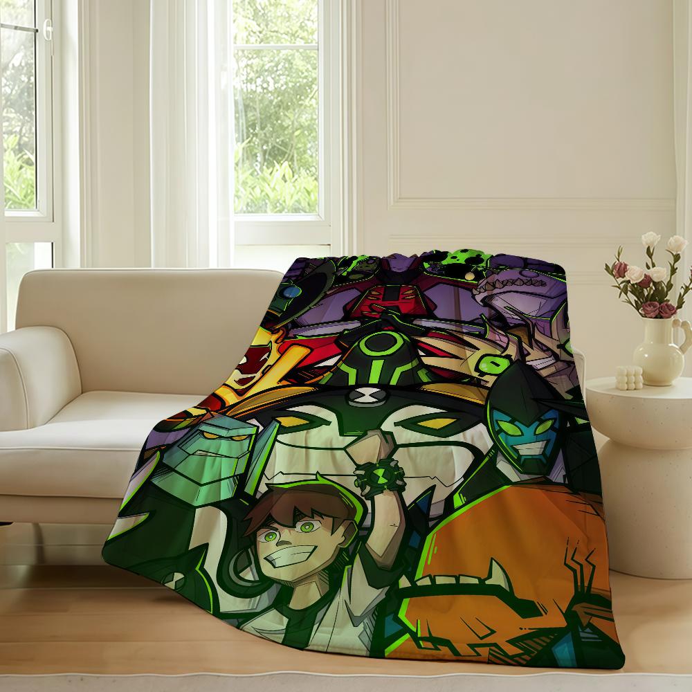 Adventure Cartoon B Ben 10 Blanket For Sofa Office Bed Plane Travel Sleep Read Relax Camping Soft And Warm