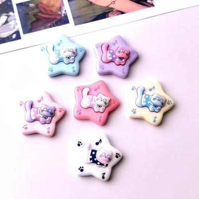 Cartoon Cat Star DIY Resin Accessories: Cream Glue, Hair Clips, Phone Cases, Shoe Buckles, Keychains