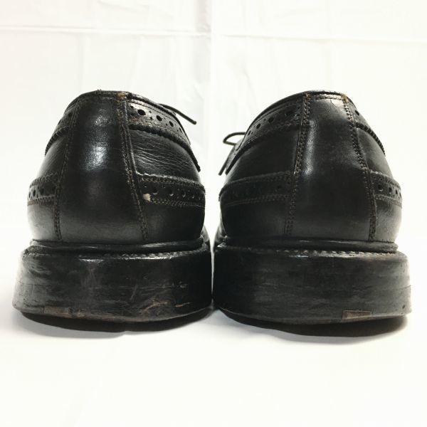 1963 Made? FLORSHEIM Kenmoor Long Wingtip Shoes Black Size 26.027.0 Vintage Imperial Men's