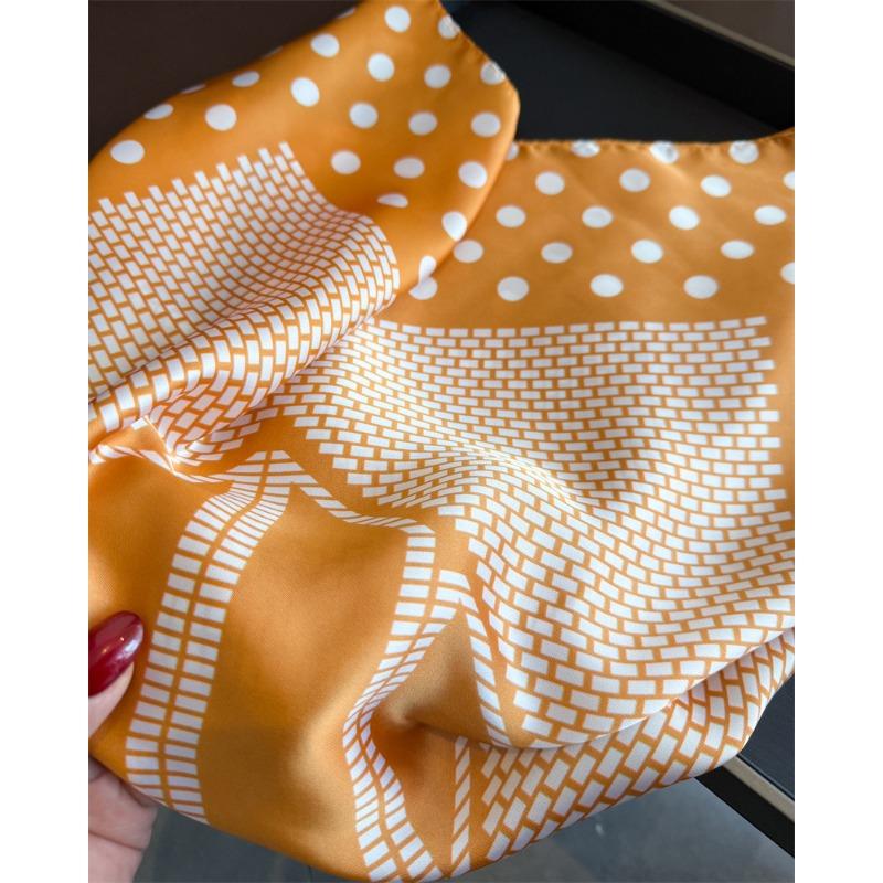 Women S Polka Dot Printed Silk Like Square Scarf For Summer