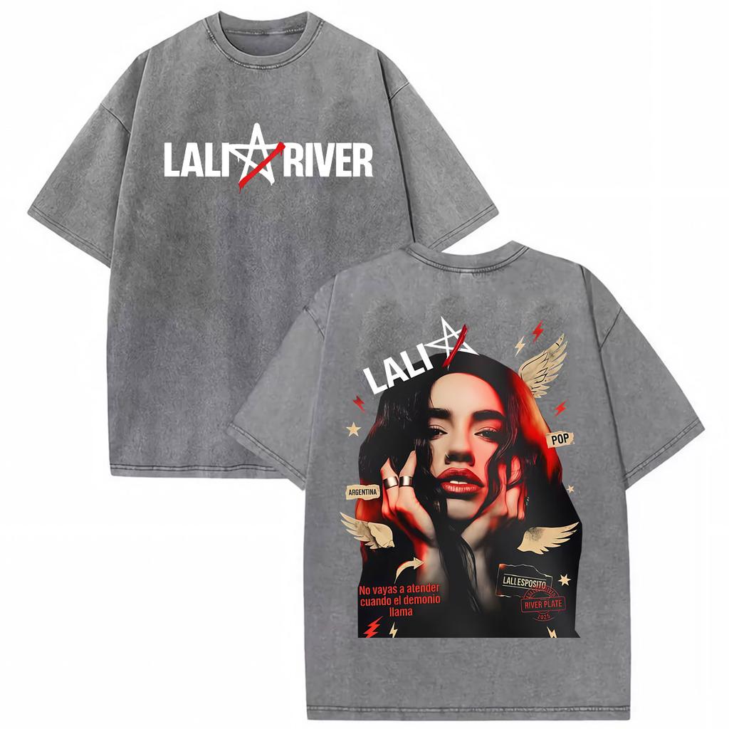 Singer Lali Esposito LA QUE LE GANA AL TIEMPO  Tour Tshirts Unisex Women Summer Hip Hop Vintage T Shirt Cotton Washed T Shirts