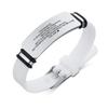Vnox Casual Personalize Engrave Silicone Bracelets for Men Women Stainless Steel ID Tag Custom Sports Gifts Jewelry
