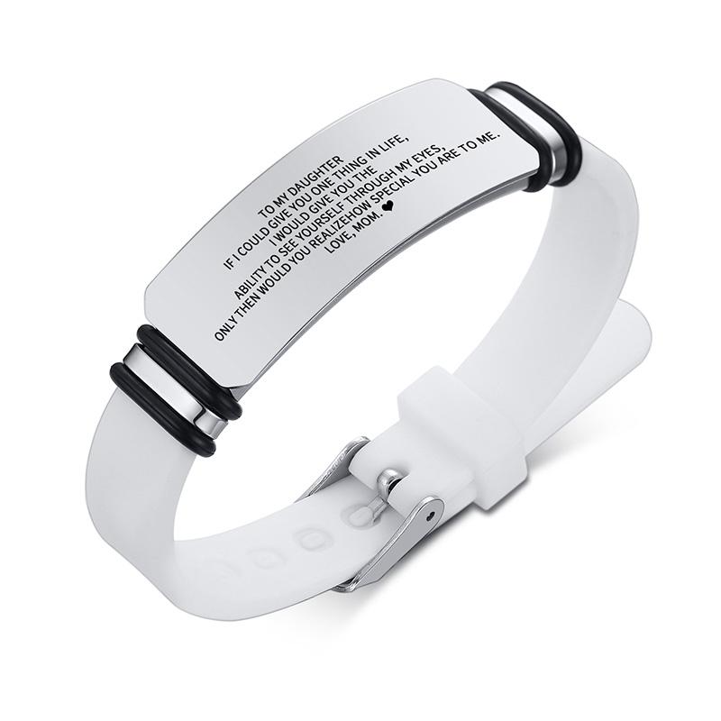 Vnox Casual Personalize Engrave Silicone Bracelets for Men Women Stainless Steel ID Tag Custom Sports Gifts Jewelry