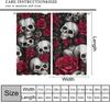 Vintage Skull Curtains Rose Flowers Wildflowers Halloween Theme Scary Curtain Bedroom Living Room Home With Rod Pocket Polyester Ideal For Sitting