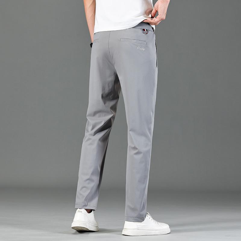 Pantalones casuales rectos sueltos finos de seda de hielo de verano para hombres Pantalones de hombre de secado rápido