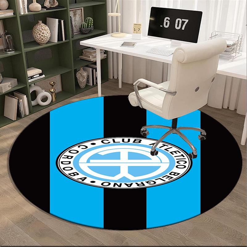 Atletico Belgrano Crest Round Rug for Livingroom,Bedroom, Palyroom, Chair Rug, Area rug, Circle Carpet, Large Size Fan Christmas gift