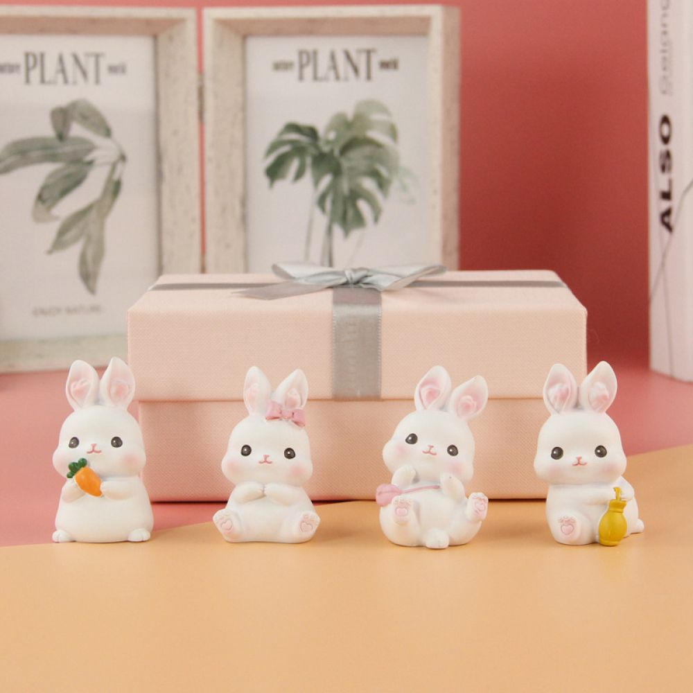 Accessories Animal Model Figure Toys Resin Rabbit Figure Party Dessert Decor Bunny Cake Decoration