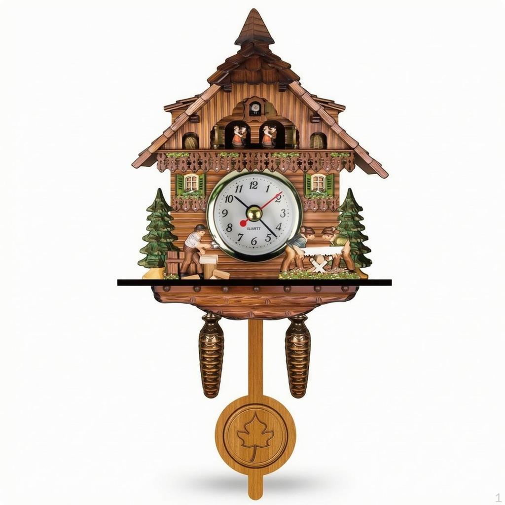 Kuckucksuhr mit Pendel Holz Traditionell für Wohnzimmer, Hütte