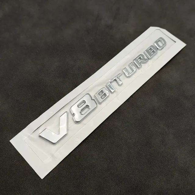 ABS Car Fender Badge Sticker Logo V8 BITURBO Side Emblem For Mercedes AMG C63 W204 W205 E63 W211 W212 S63 W221 W222 Accessories