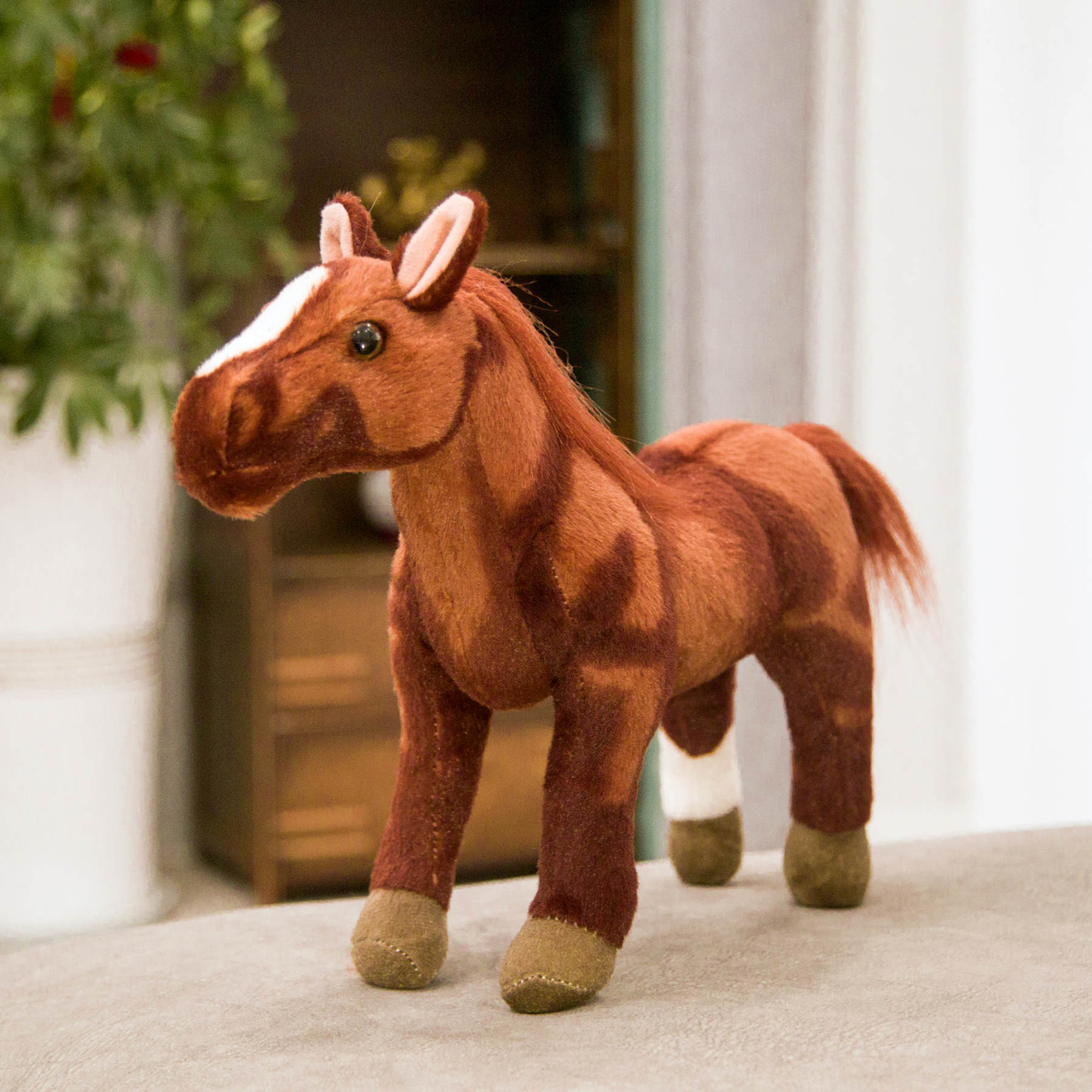 

Plush lifelike Horse Toy Stuffed Animal Doll Birthday Gift Horseplay Decor High Quality Toy 30cm