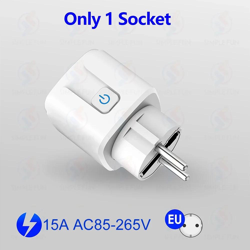 Smart Home Wireless Remote Control Socket Switch 15A EU Plug Electrical Outlet for Remote ON OFF Household Appliance Light