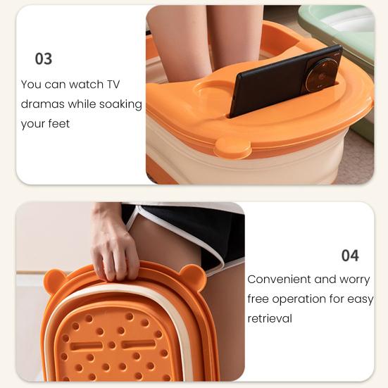 Folding Foot Bath Basin Space-saving Foot Relaxation Tub Massage Foot