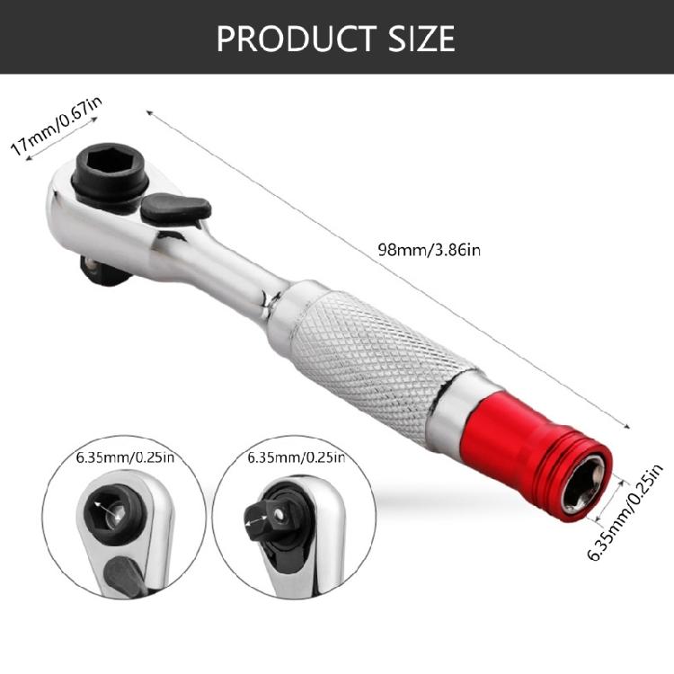 1/4" Drive Ratchet Handle 100Nm Torques Capacity Corrosion Resistant Steel Construction Easy Carrying Design