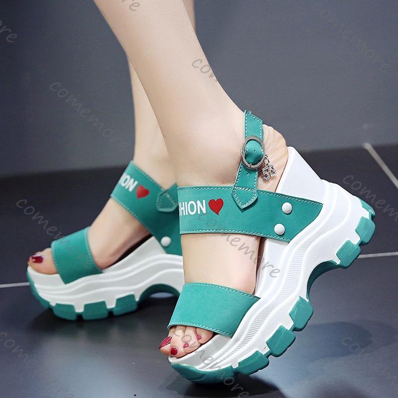 Fashion Comemore Women's Platform Sandals 2025 Summer Chunky High Heels Sandalias Female Wedges Shoe Gladiator Peep Toe Sandales Femmes