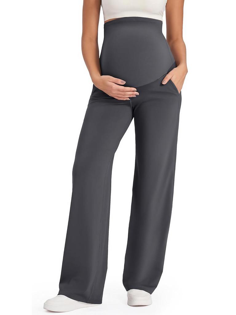 7061 European Maternity Support Pants: Casual Non-Constricting Wide Leg for Spring & Autumn