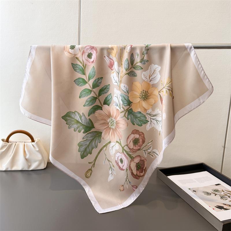 2026 New Luxury Design Square Silk Scarf Women 70*70cm Bandana Soft Hair Band Wrap Hijab Neckerchief Hairband Headband Foulard