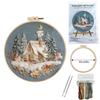 DIY Christmas Snow House Embroidery Kit Christmas Theme Pattern Embroidery Kit Winter Holiday Decoration Crafting Accessories