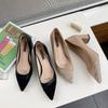New Women's Pointed Toe Thick Heel Professional Shoes Shallow Mouth Medium Heel Non-tiring Fashion Shoes