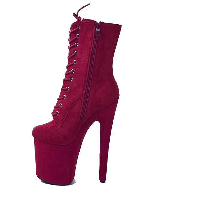 Bottes sexy style européen à talons hauts de 20 cm pour spectacle sur scène et pole dance