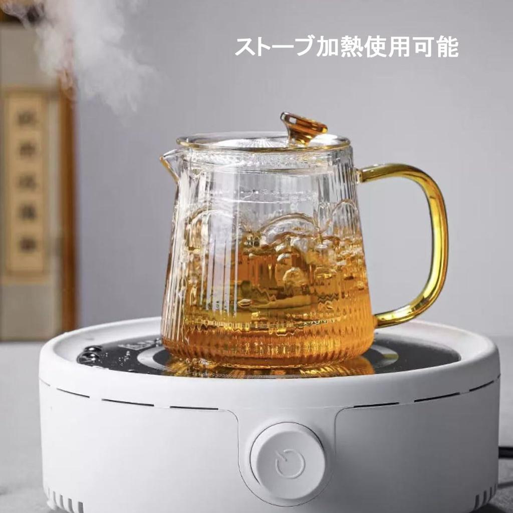 500ml Glass Teapot, Heat-Resistant, with Filter, Tea Water Separator, Easy Pour, Handle, Transparent, Oven, Microwave, and Dishwasher Safe, Stylish