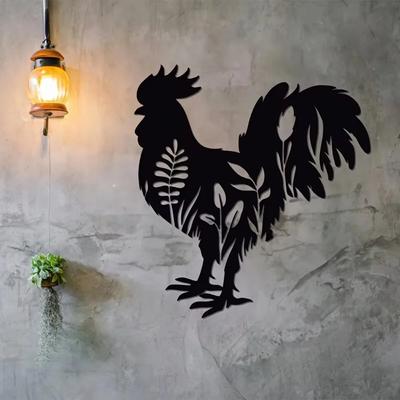 Stunning Rustic Chicken Metal Wall Art! Ideal for Farmhouse and Kitchen Decor. Handcrafted Holiday and Festival Decoration.