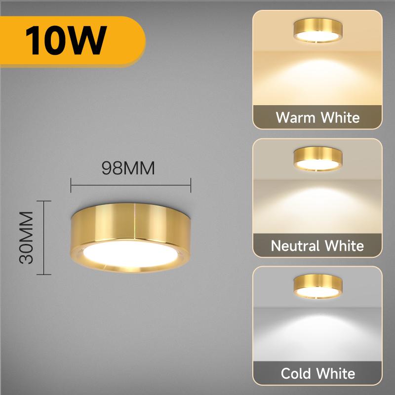 Wood Grain Gold LED Downlight 3 Colors Ceiling Light Spot Led Light Ultra Thin Panel Lamp for Living Room Home Decor