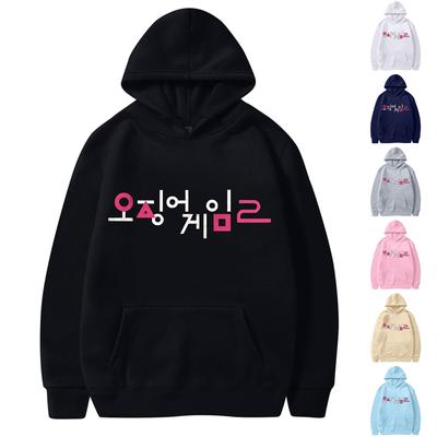 Moletom feminino com estampa de letras, casual, gola redonda, solto, manga comprida