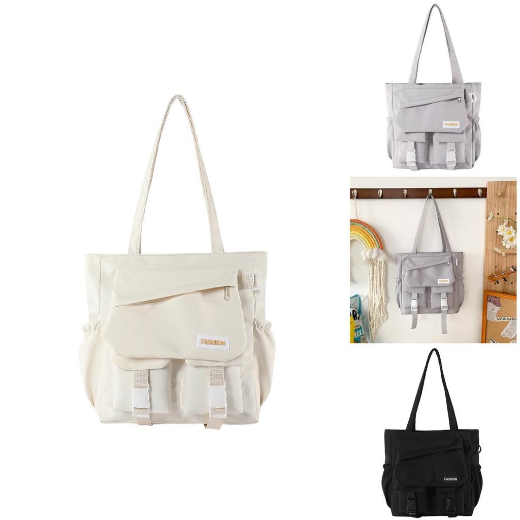 Minimalist Large Capacity Single Shoulder Bag For Students With Pu Material And Zipper Closure