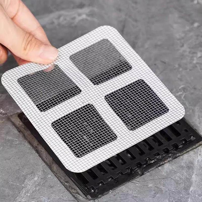 

10 шт. одноразовая наклейка для слива в полу, кухонная фильтрующая сетка против засоров, ванная комната, наклейка-фильтр для волос в ванной, наклейка для слива в полу, защищающая от насекомых