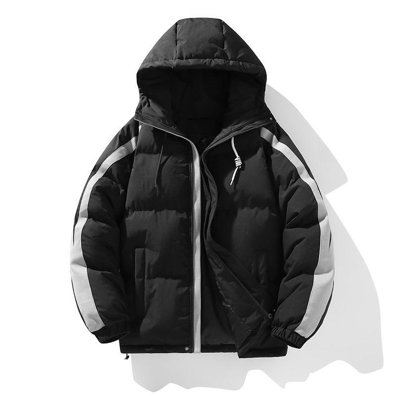 Trendy and Fashionable Couple Cotton-padded Clothes for Men and Women, Loose Trendy Brand Warm and Thickened Hooded Cotton-padded Jackets for Men