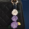 Lotus Leather Keychain Handmade Bag Pendant Lovely Flower Pu Leather Pendant  Men