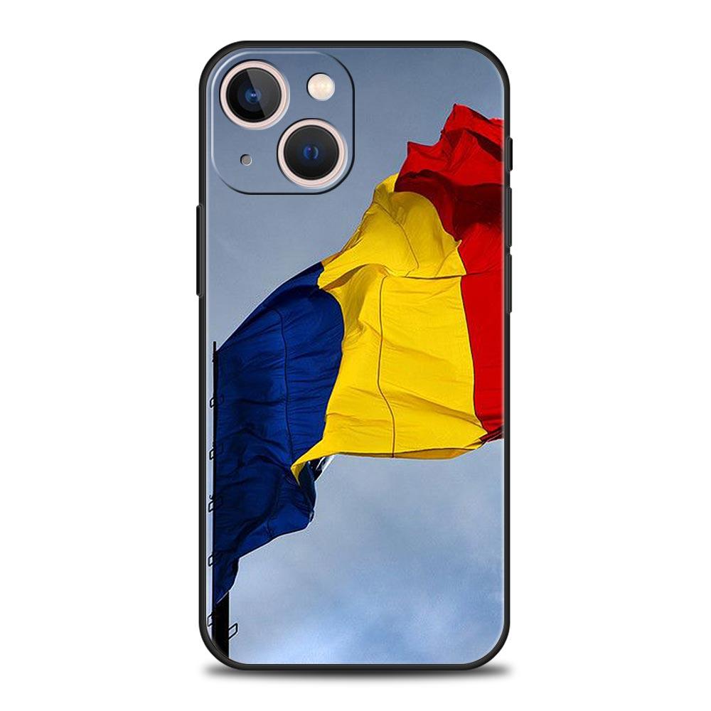 

Румыния Флаг Роскошный Чехол для Телефона Для iPhone 17 Air 16 Plus 13 15 14 12 11 Pro MAX 7 8 SE Мягкий ТПУ Черная Крышка iPhone 13