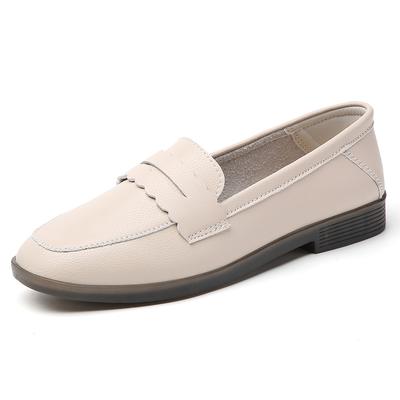 Women's Flat Shoes New Shallow Slip On Casual Shoes for Women Outdoor Genuine Leather Office Ladies Walking Shoes