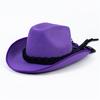 Western Cowboy Hats Wear Resistant Rolled Brims Felt Hat Eye Catching for Show