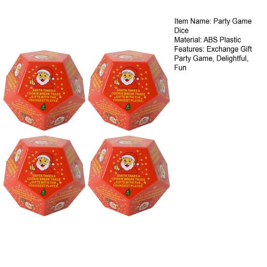 Christmas Santa Swap Gift Exchange Dice 3 x 3in Exchange Gifts Family Game Dice Christmas Stocking Stuffers for Xmas Party Family Night Holiday