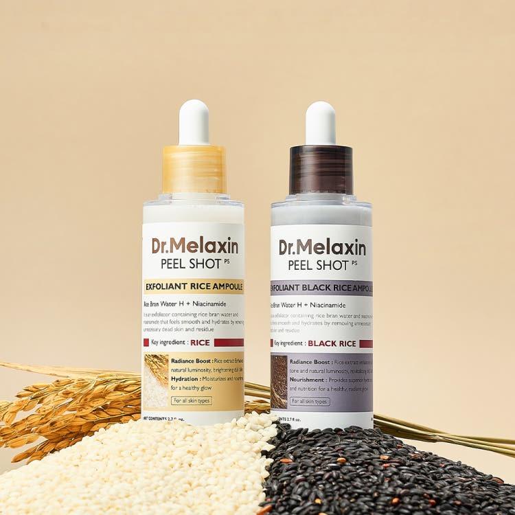 Dr.Melaxin Peelshot Exfoliant Black Rice+Rice Ampoule set set