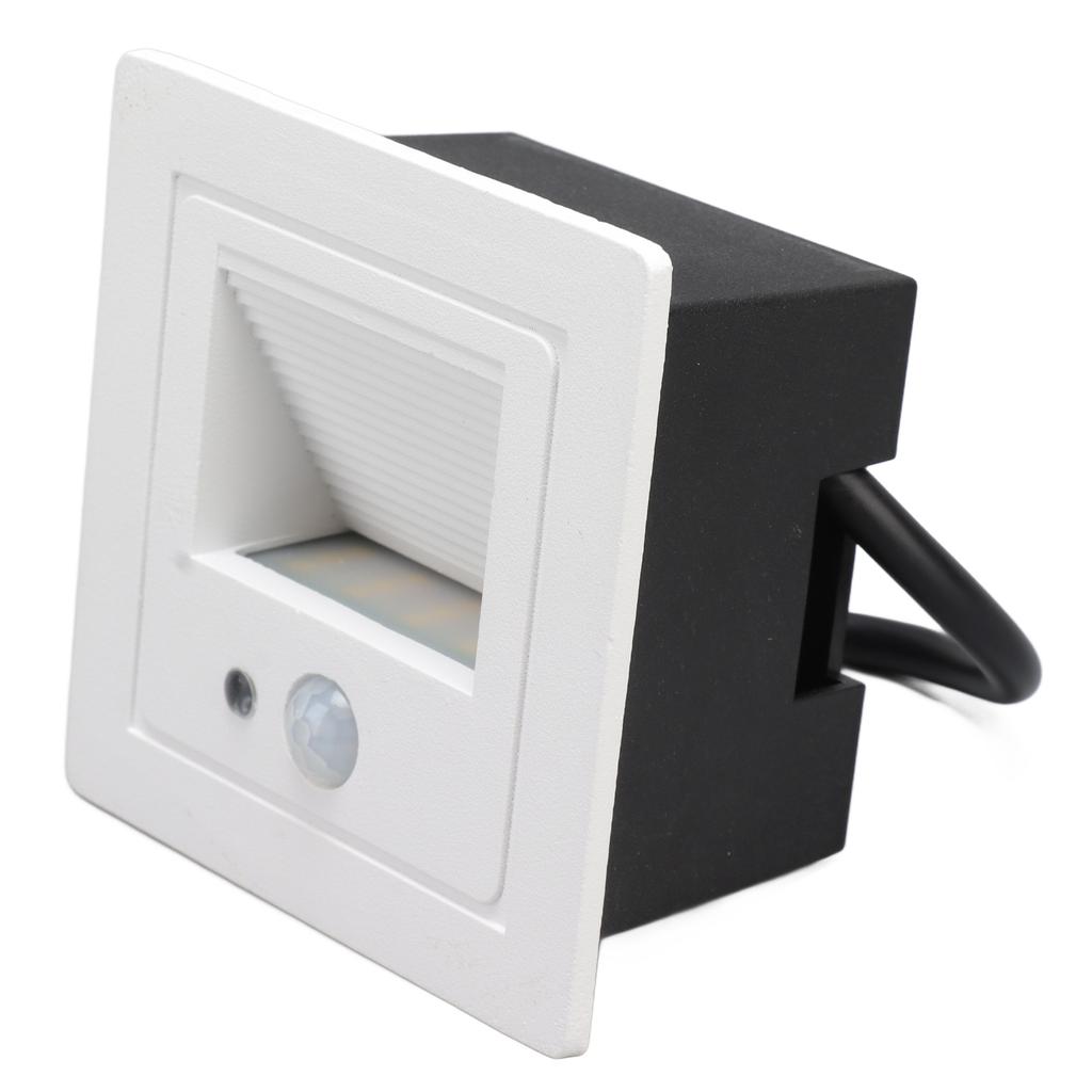 LED Corner Wall Lamp Recessed Warm White Iron Baking Varnish Body Induction Step Light for Stairway 85‑260V