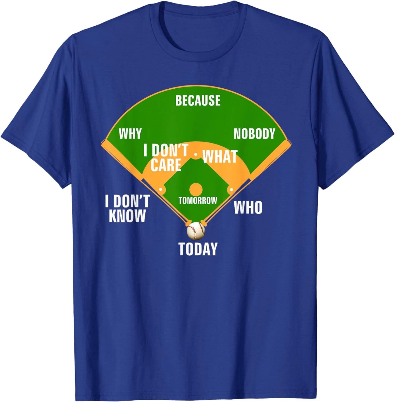Who s on First? Baseball Diamond Fielding Card T shirt S