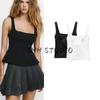 Spring New Women Clothes French Style All-Match Short Back Bowknot Decoration Square Collar Slim Fit Top 3152007