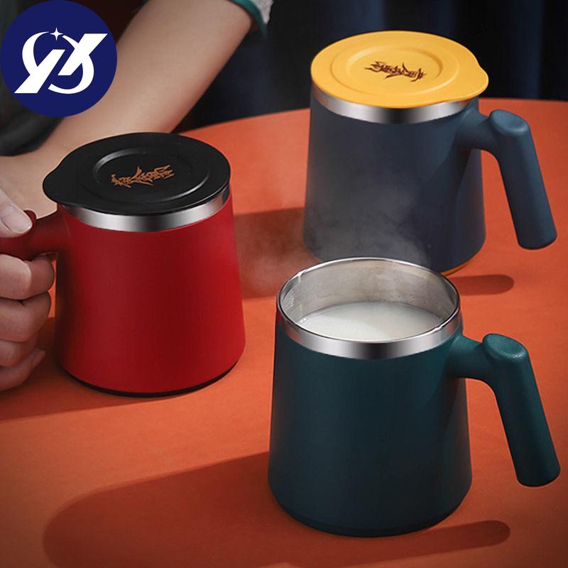 Simple Solid Color Stainless Steel  Mug with Cover Heat Preservation Water Cup Coffee Cup Milk Cup Mug Afternoon Tea Cup