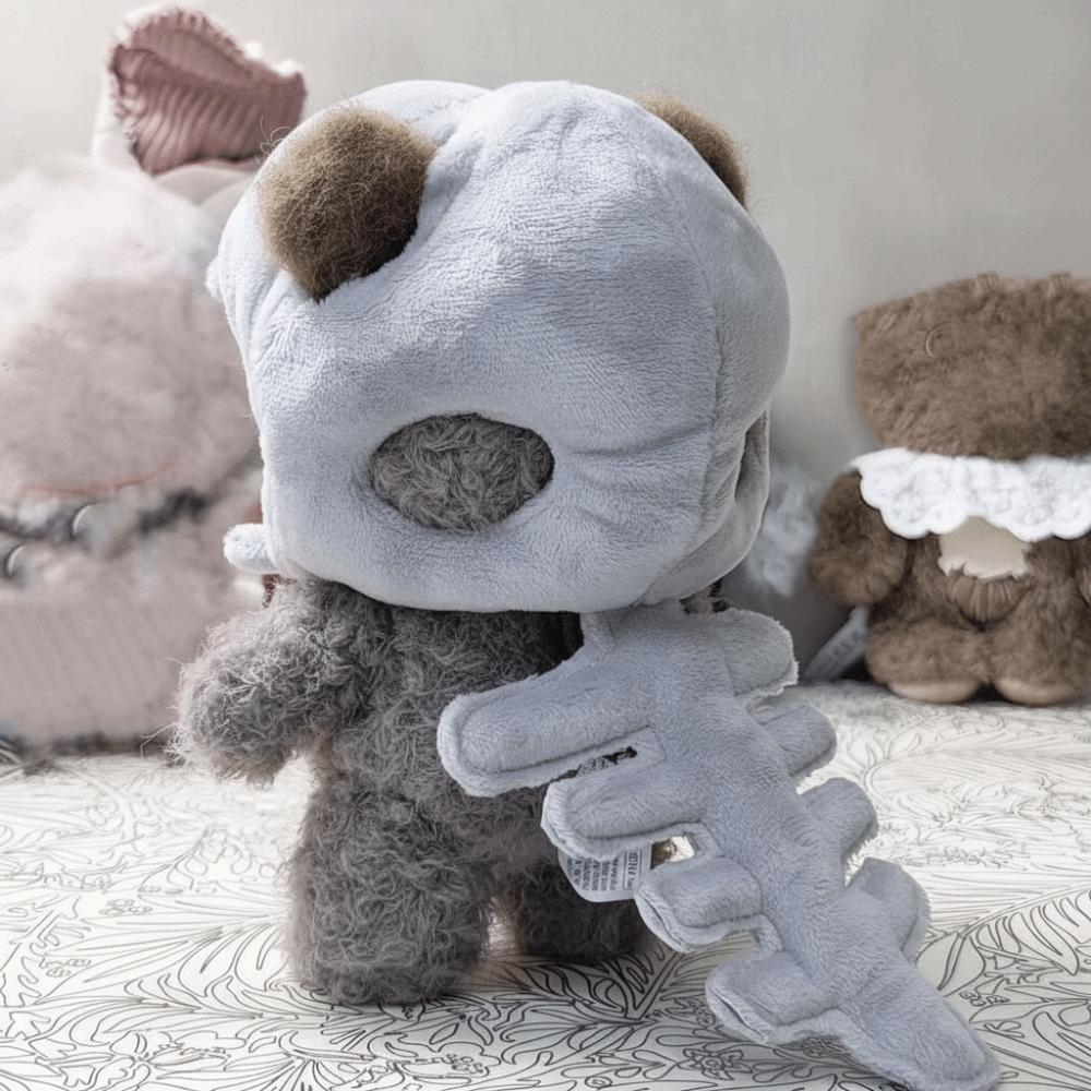 With Lanyard Dinosaur Skeleton Plush Pendant Grey / Pink Funny Doll Hat School Bag Accessory