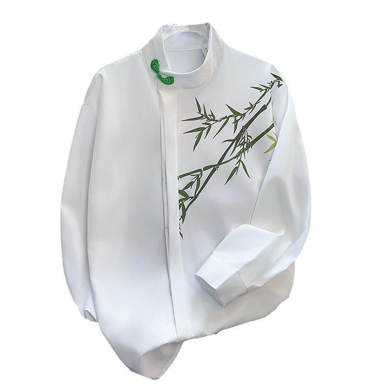 Unisex Retro Langarm Tang Anzug Hemd: Frühlings-/Sommer-Trenddruck