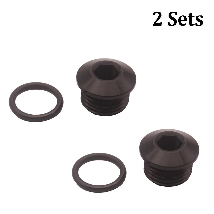 2 Sets Universal Black Alloy Aluminum 10 AN 10 -AN 5/8" ORB Socket Plug with O ring