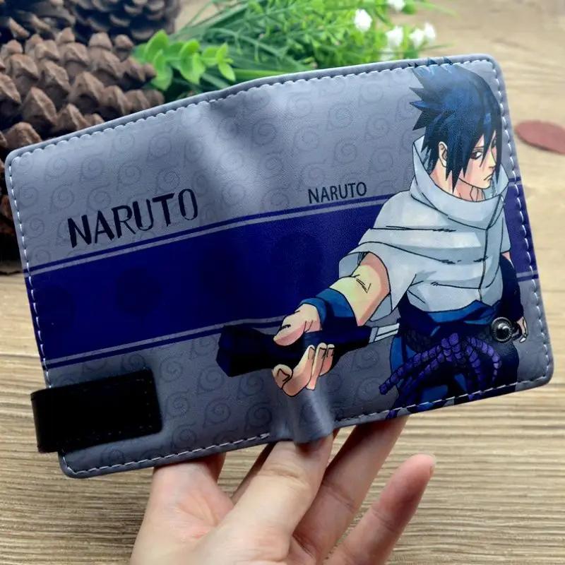 1Pc Naruto PU Short Wallet For Men Boys Anime Sasuke Cartoon Coin Purse Card Holder Student Birthday Gift
