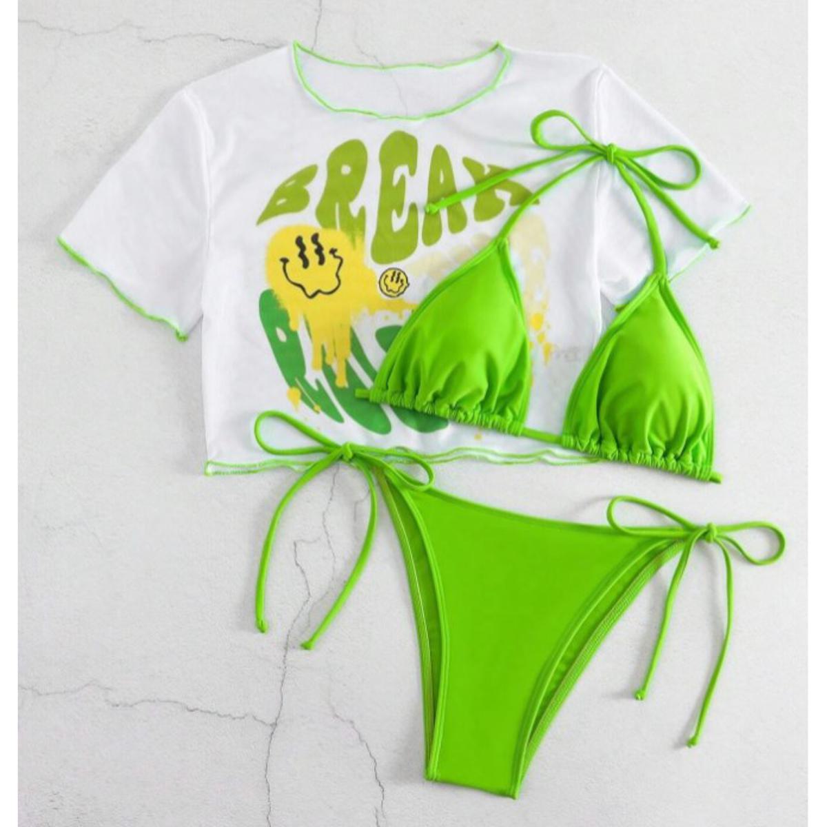 

Женщины бикини 3 шт. сексуальный купальный костюм с высокой талией пляжные купальники женский летний купальник L