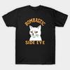 Asian Size Men Black Print T-shirt Bombastic Side Eye No-Cut Print Cotton Tshirt