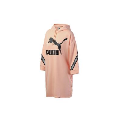 Large Logo Hooded Dress Women Dresses Pink 596026-88