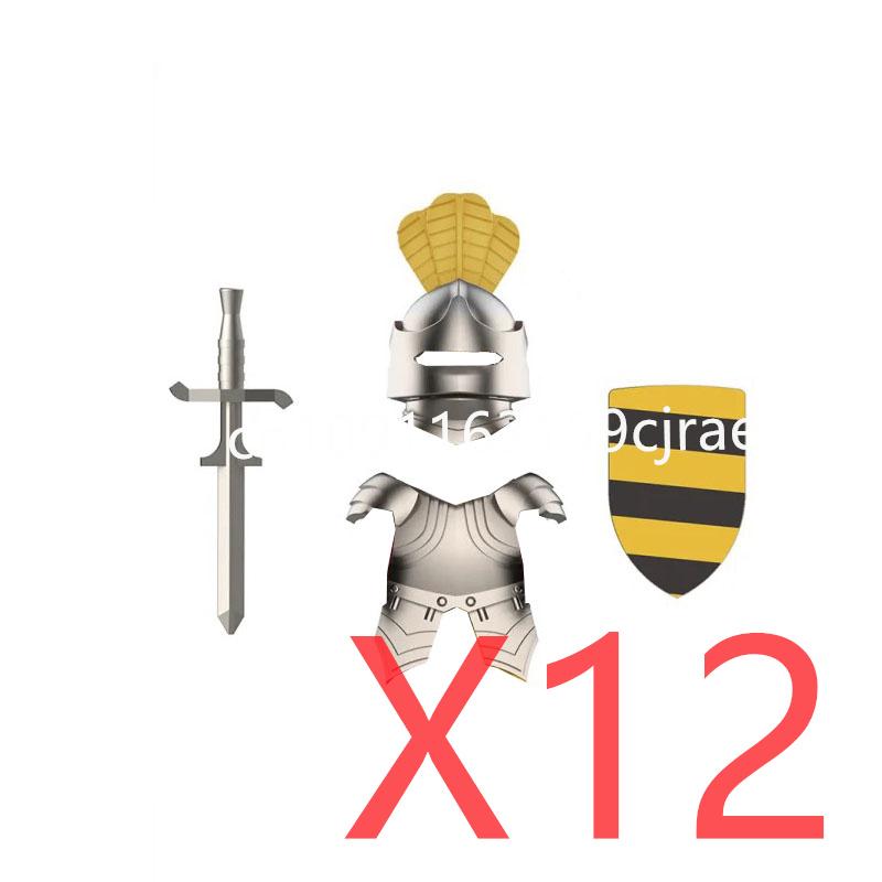 Kompatybilne MOC Średniowieczne Klocki Budowlane Postacie Żołnierze Smoczy Rycerze Czarny Lew Orzeł Zabawka Prezent Klocki Rolnik Żołnierz X048