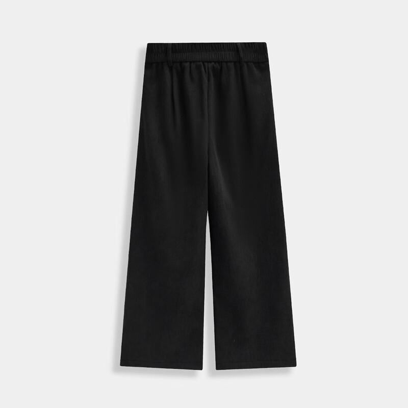 IEF Petite 2025 Autumn Fleece-Lined Wide-Leg Casual Pants