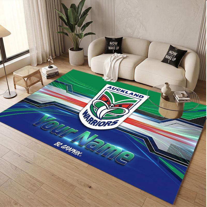 Custom Rug Wigan Warriors Pattern Print Name Text Soft Non‑Slip Floor Carpet for Home Indoor Decoration